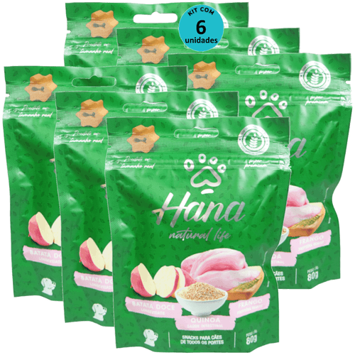 Hana Natural Life Batata Doce Quinoa Frango 80g Para Cães Adultos Kit C/ 6 Un